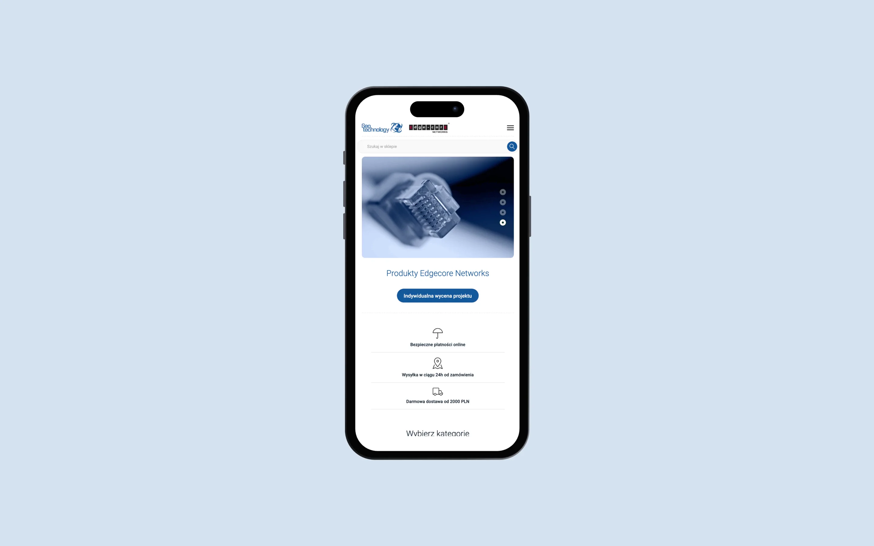 An online catalogue of networking equipment — project preview