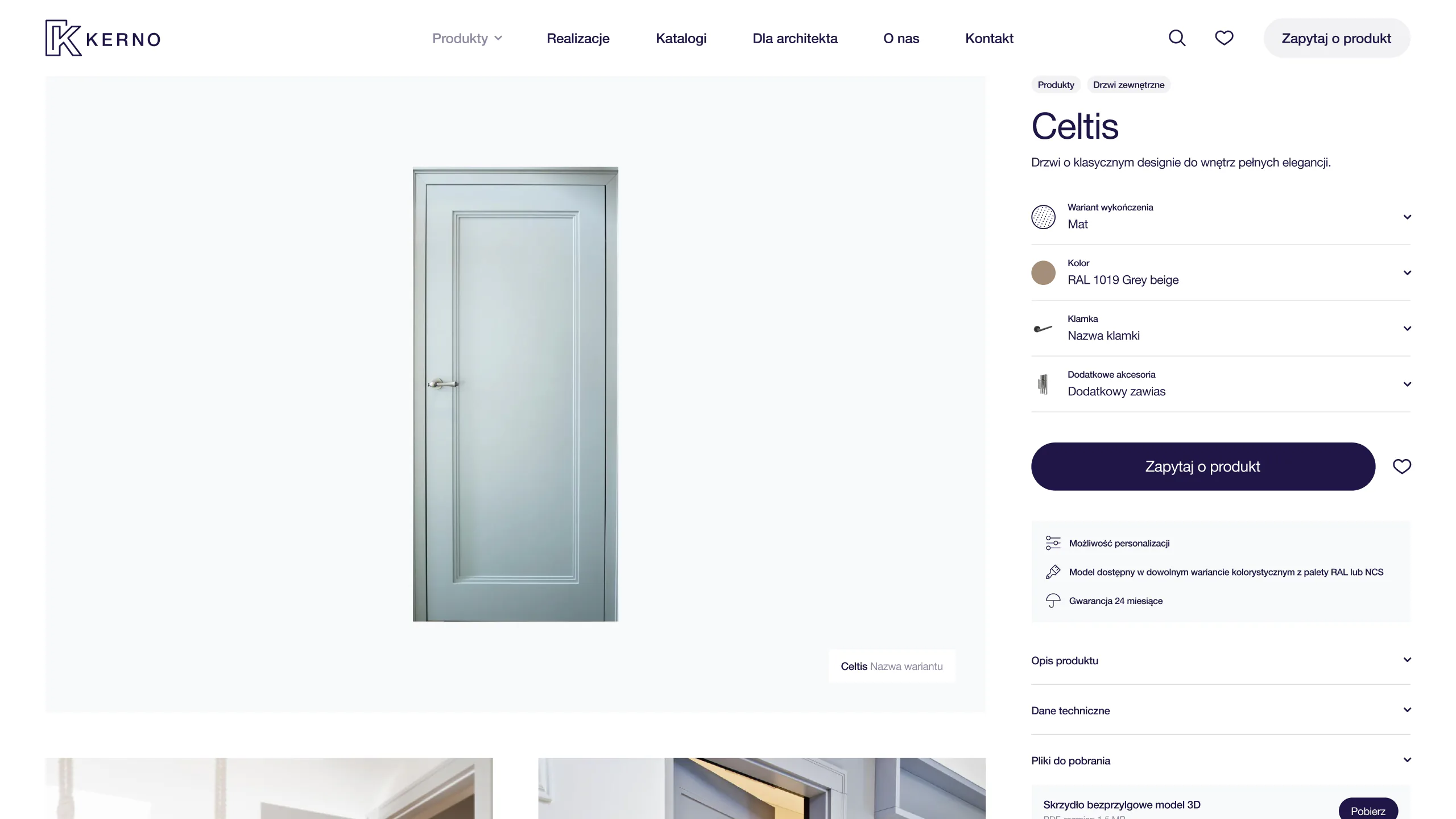 A digital showroom for an artisan joinery studio — website view 1