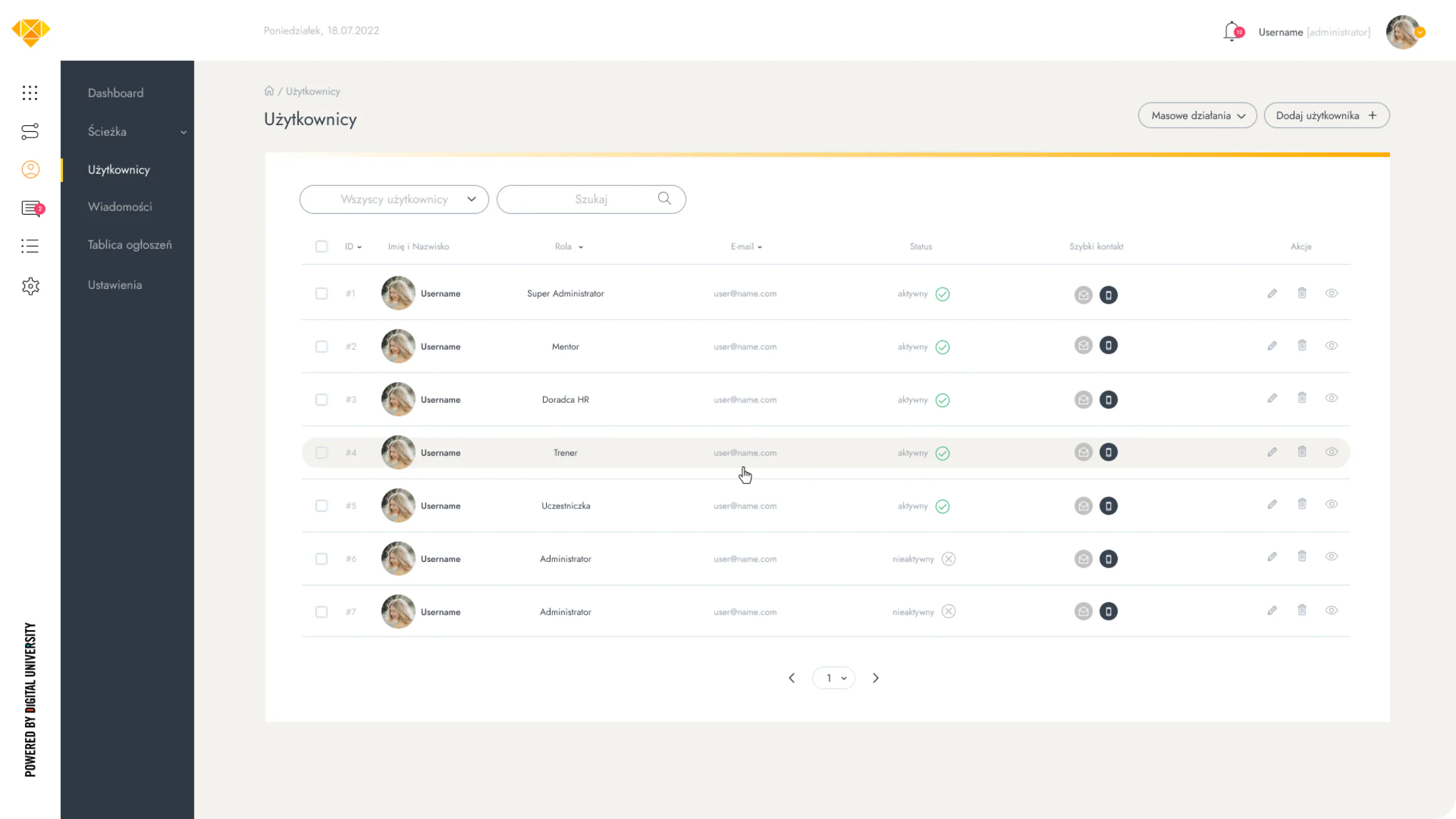 An online learning management system — website view 2