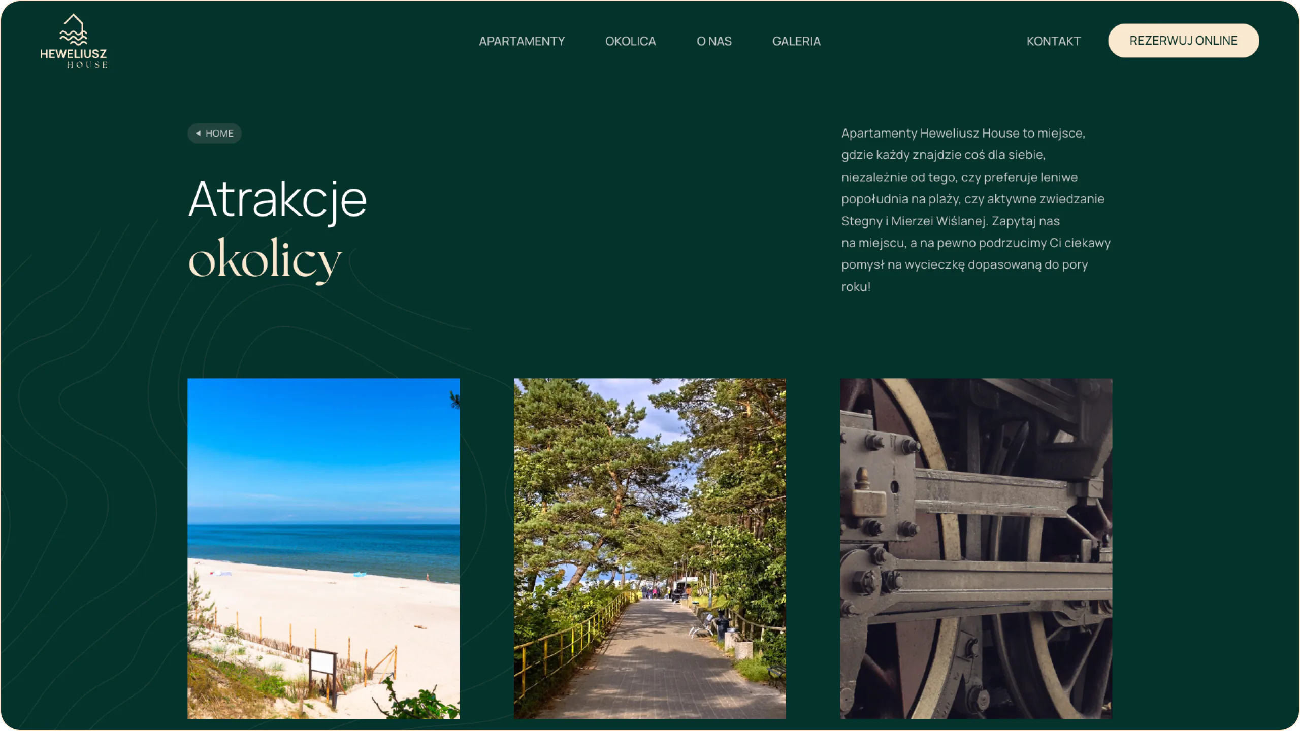 An inviting website for seaside apartments — website view 2
