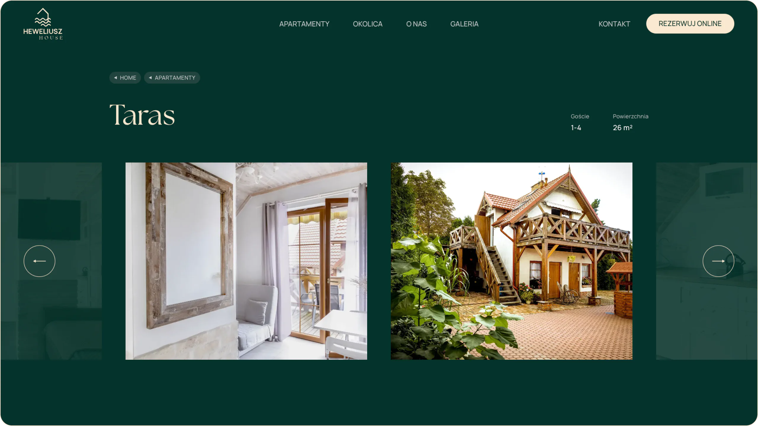 An inviting website for seaside apartments — website view 4