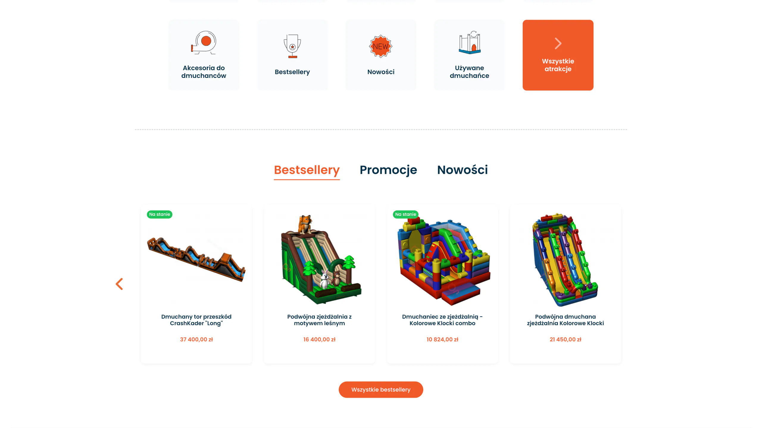 A global sales platform for inflatable attractions — website view 1