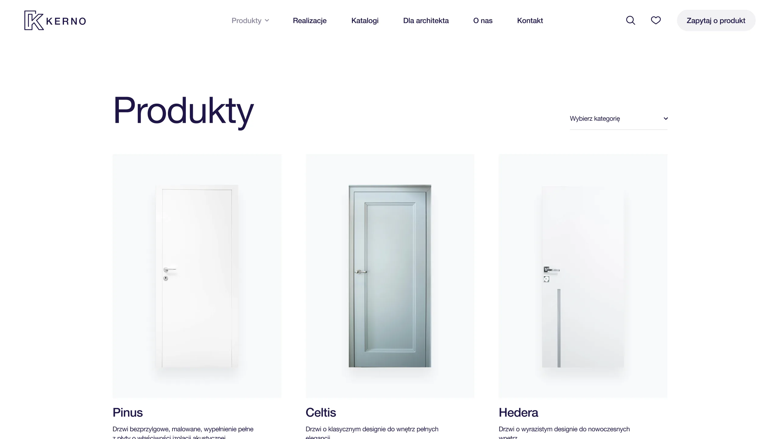 A digital showroom for an artisan joinery studio — website view 2