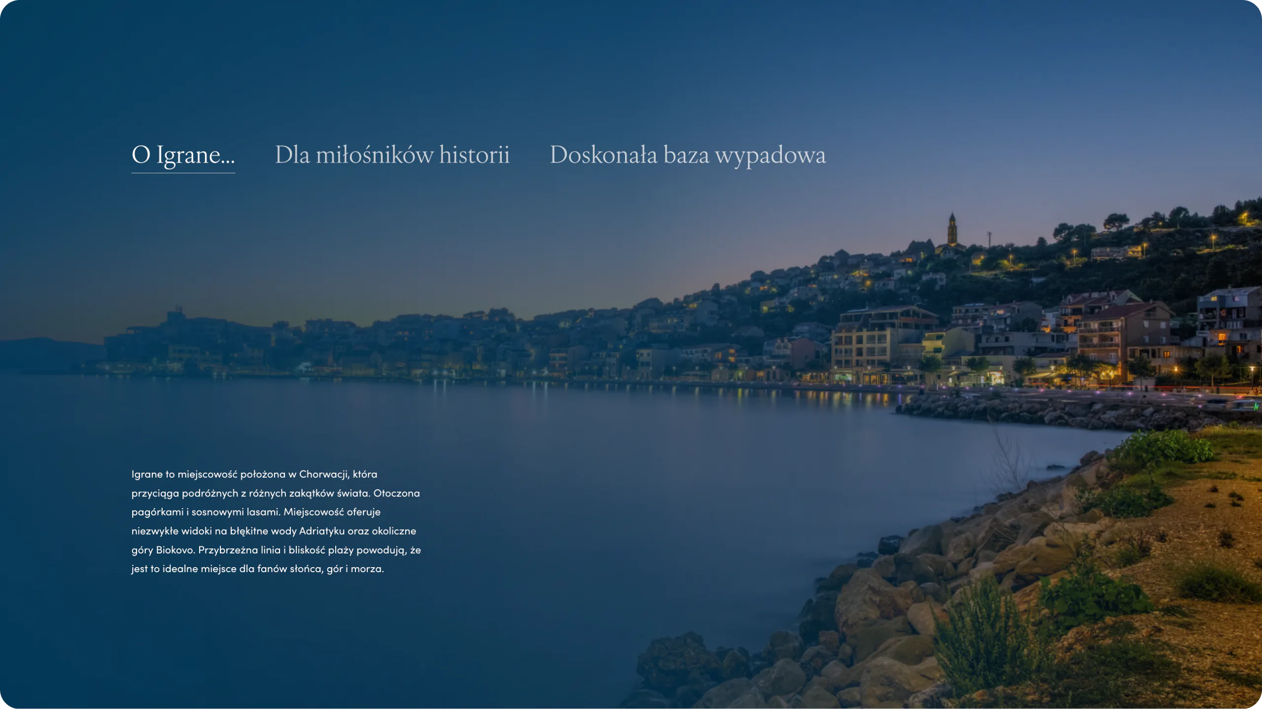 An apartment booking website for a property in Croatia — website view 2