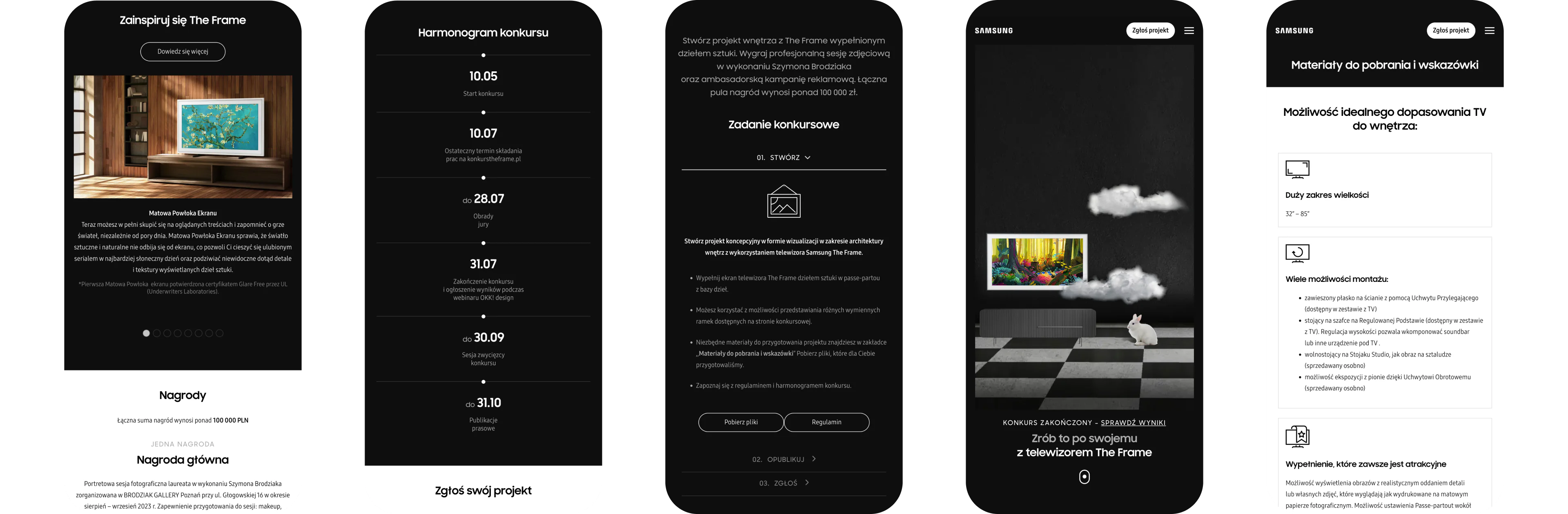 A landing page for a design competition — website view 1