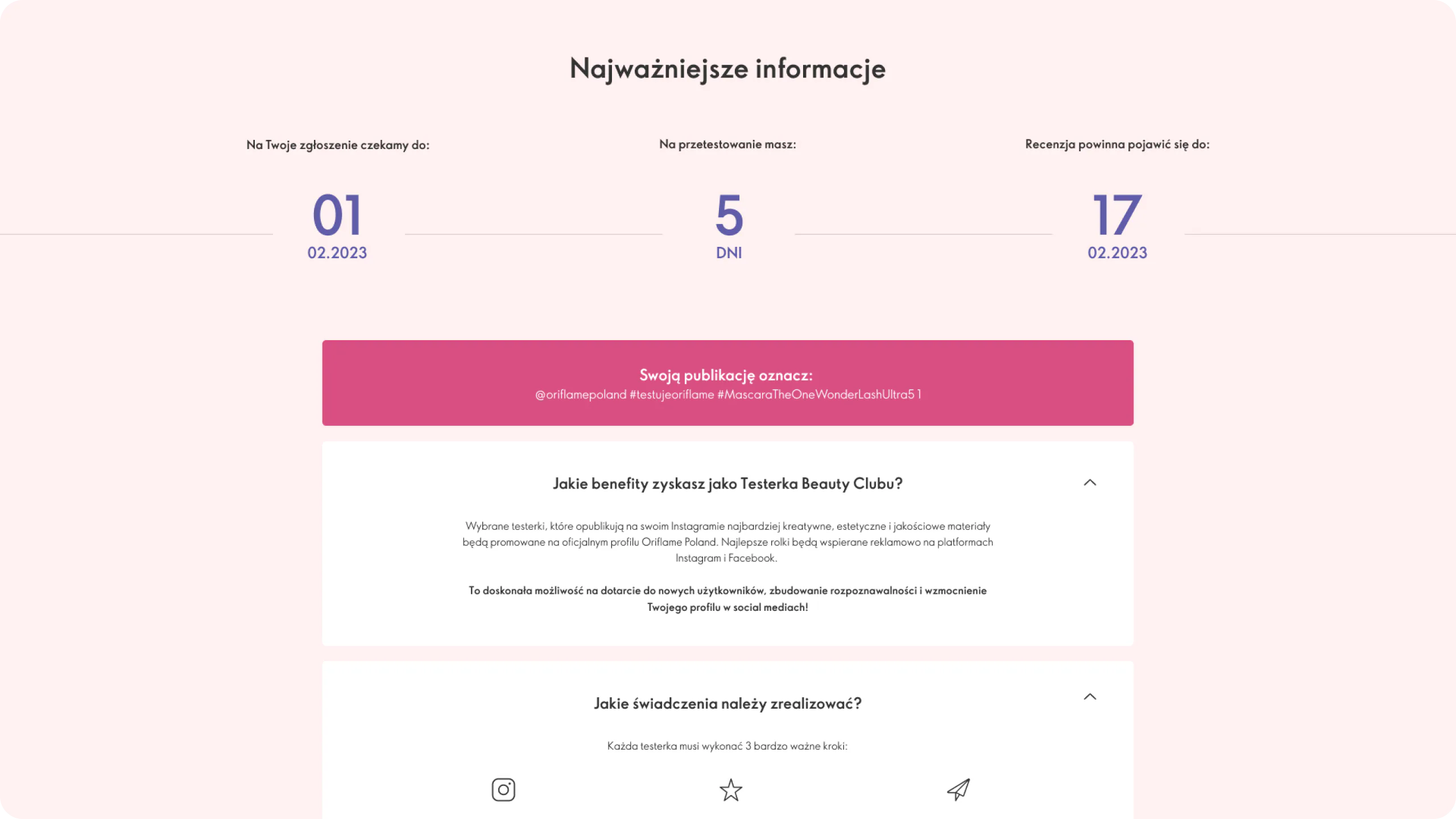 Marketing rekomendacji dla Oriflame — widok strony 1