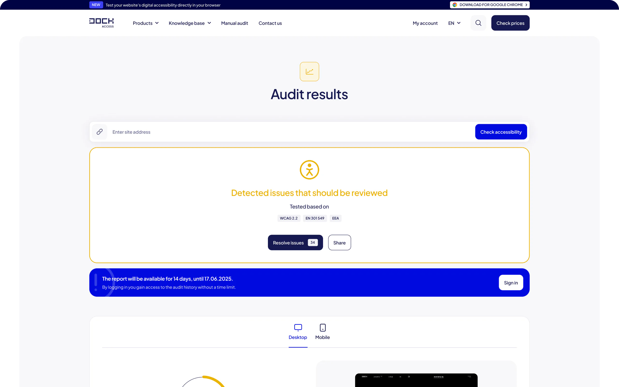 Nowoczesna platforma usługowa i baza wiedzy dla ekspertów od dostępności cyfrowej — widok strony 1 — website view 3