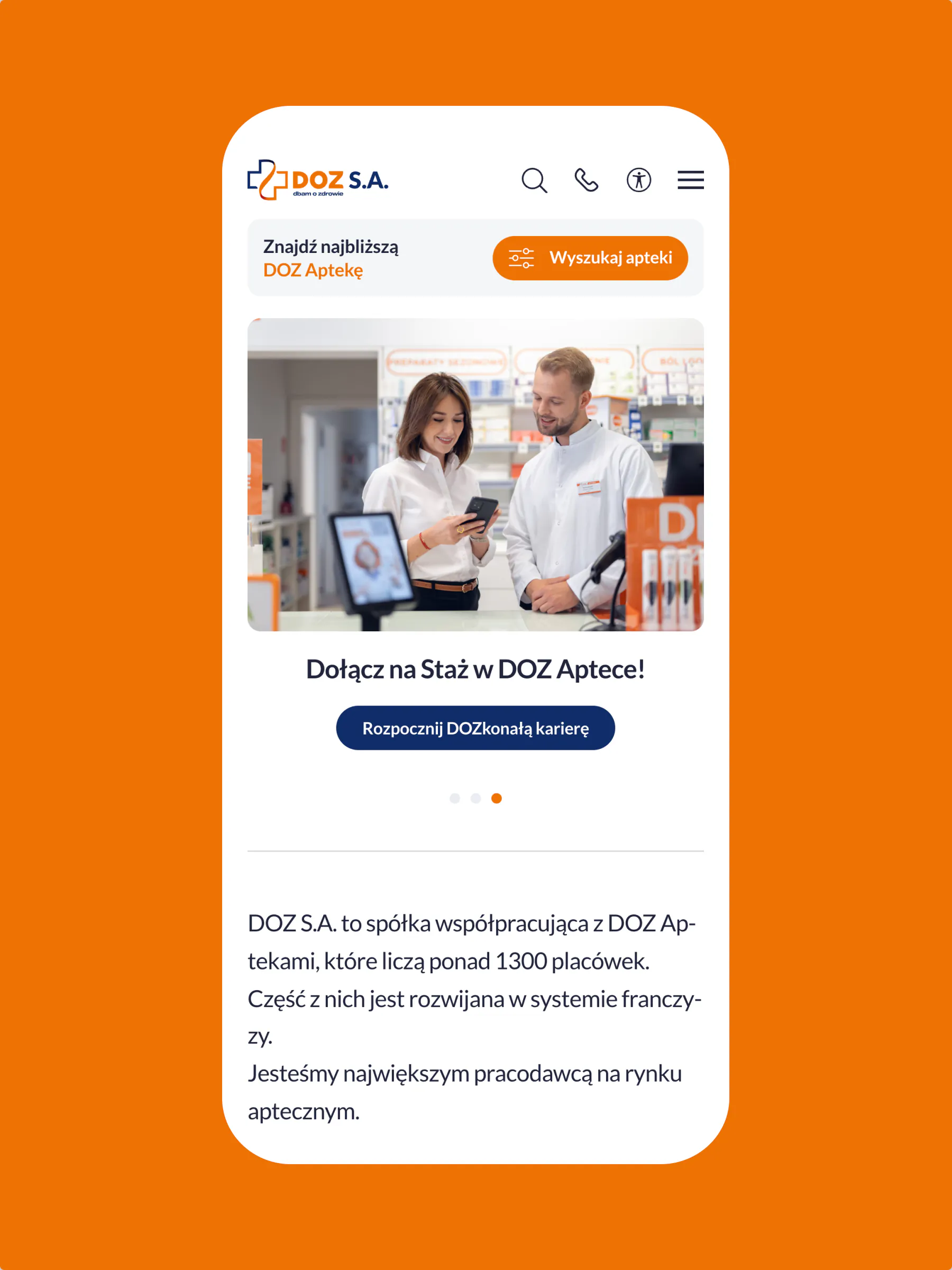 A corporate portal for a pharmacy market leader — website view 2