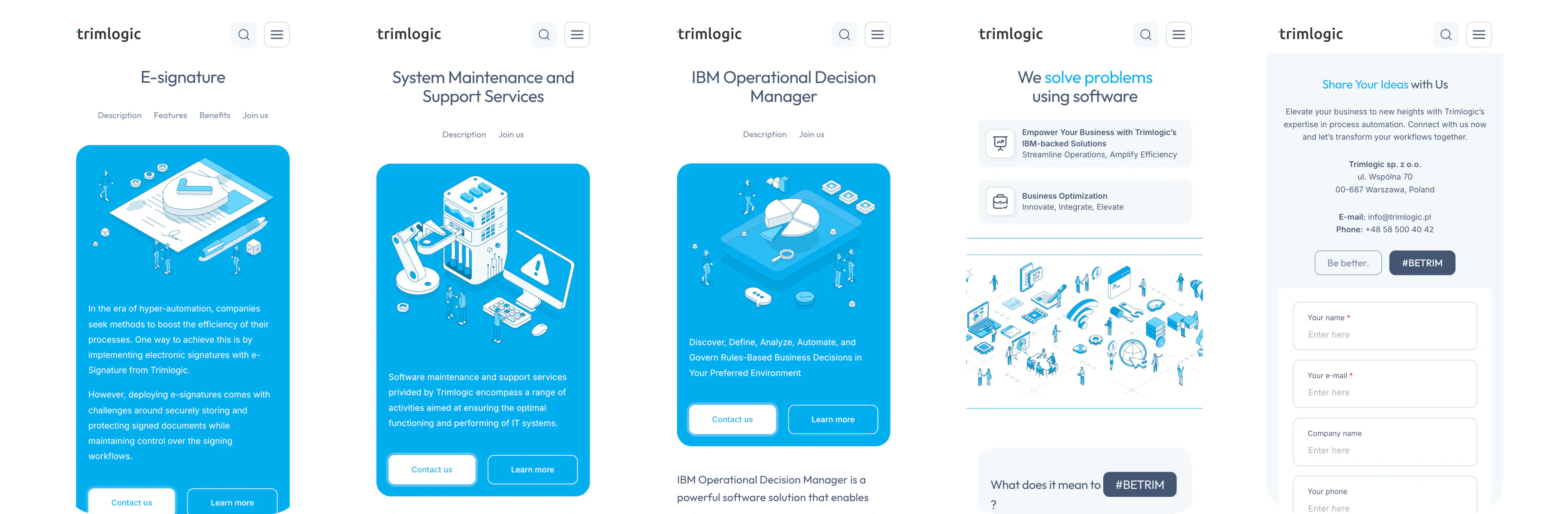 A modern company website and service catalogue for IT experts — website view 1