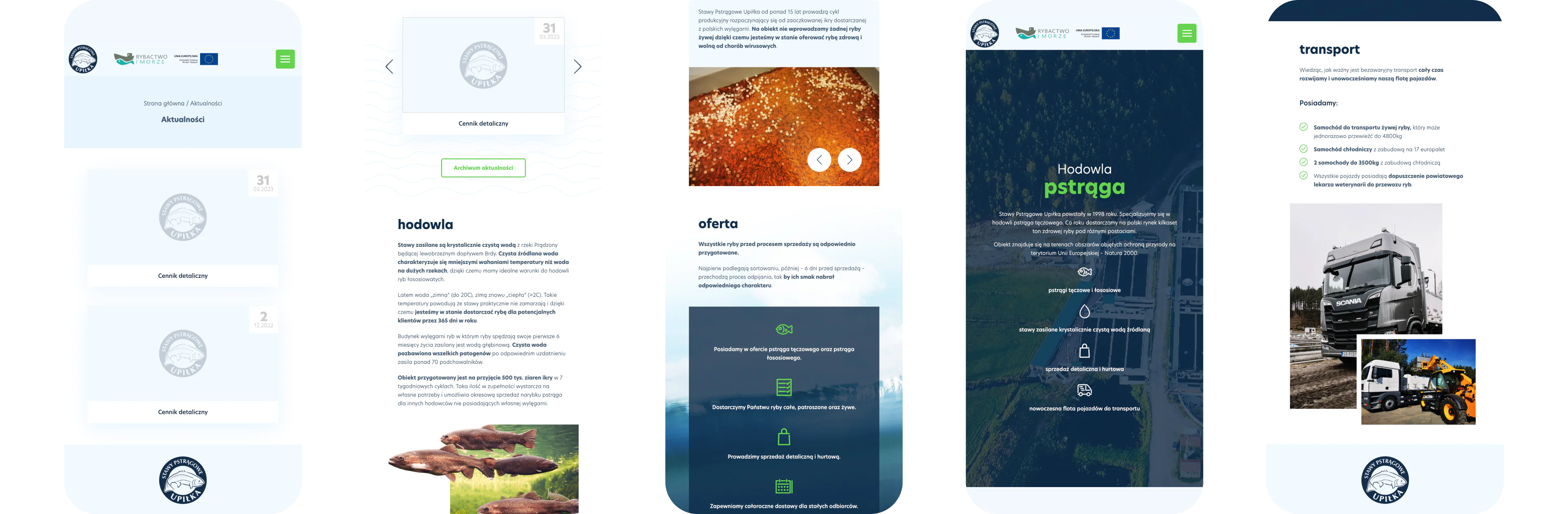 A compact website for a rainbow trout farm — website view 1