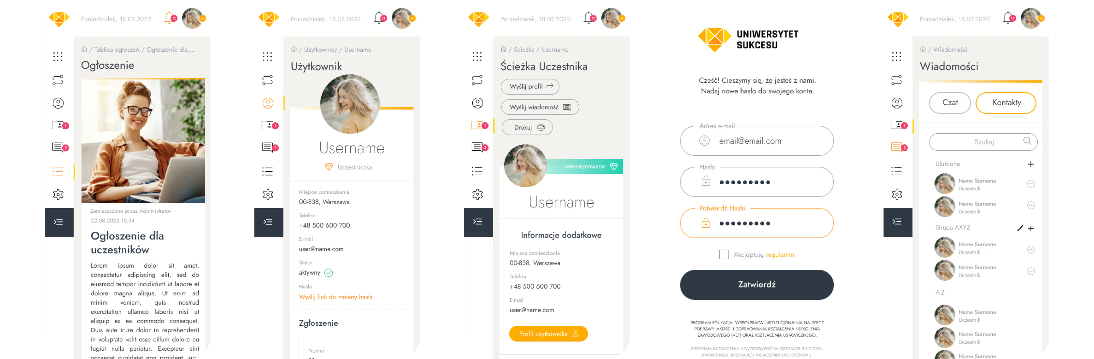 An online learning management system — website view 1