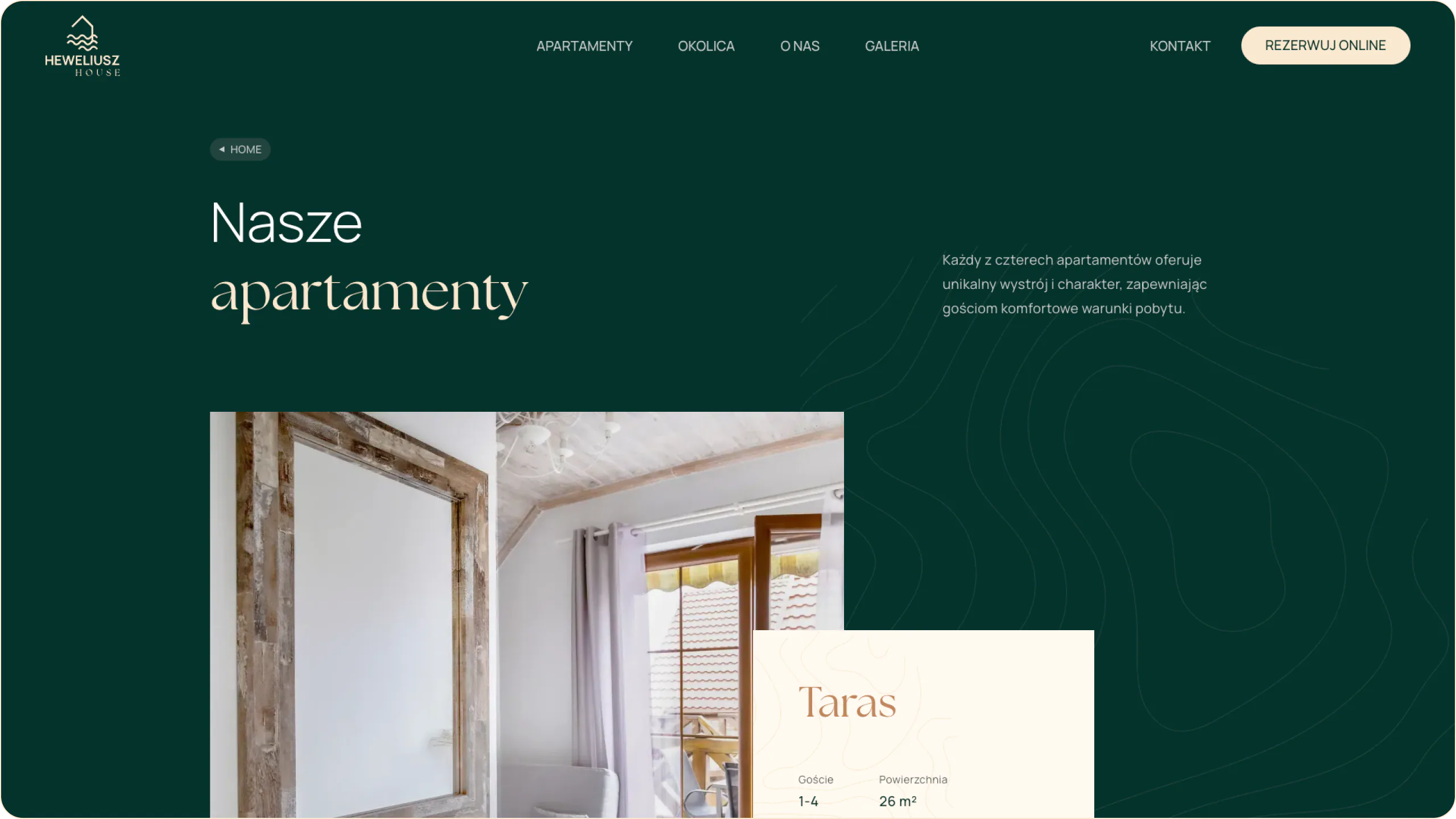 An inviting website for seaside apartments — website view 3