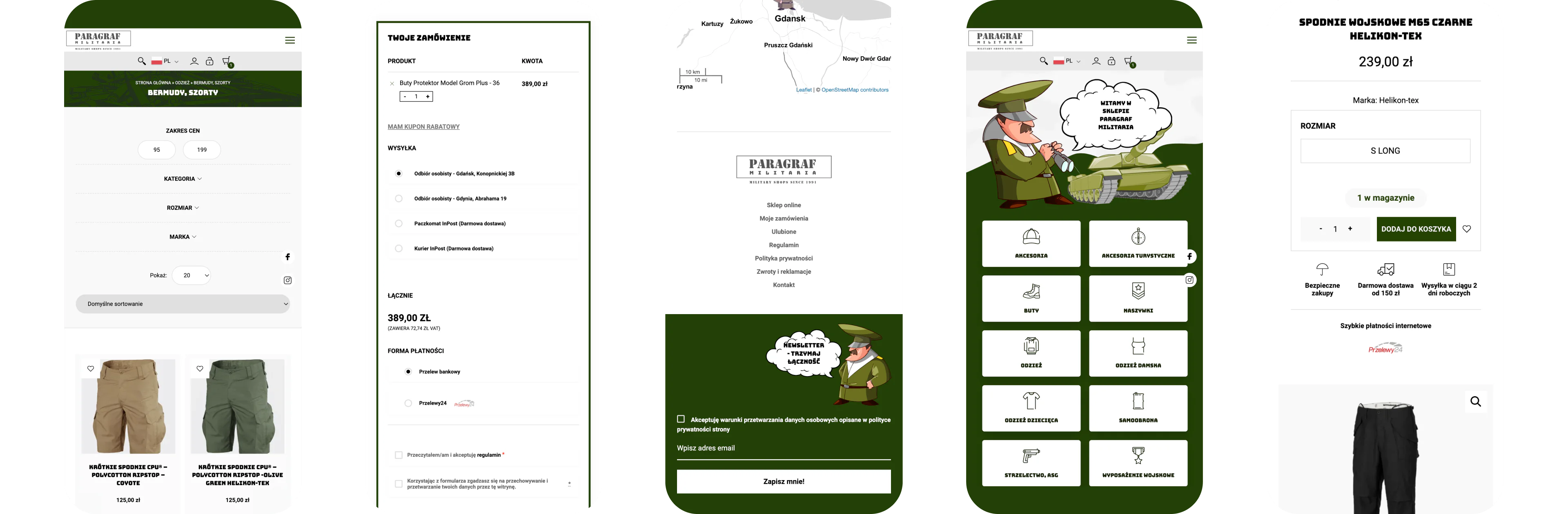 An online shop for outdoor clothing and equipment — website view 1