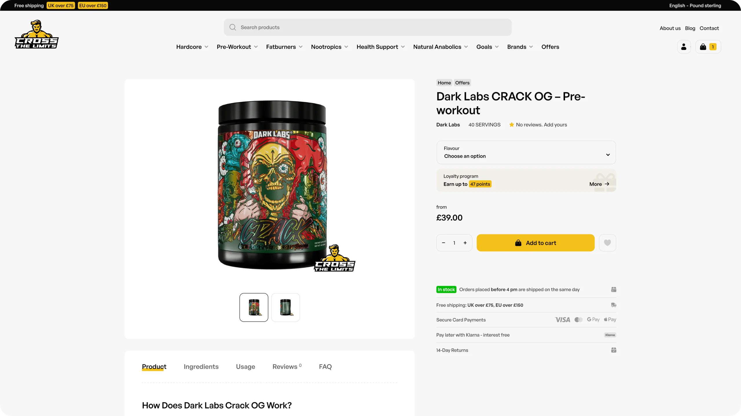 A dynamic e-commerce platform for a UK supplements distributor — website view 4