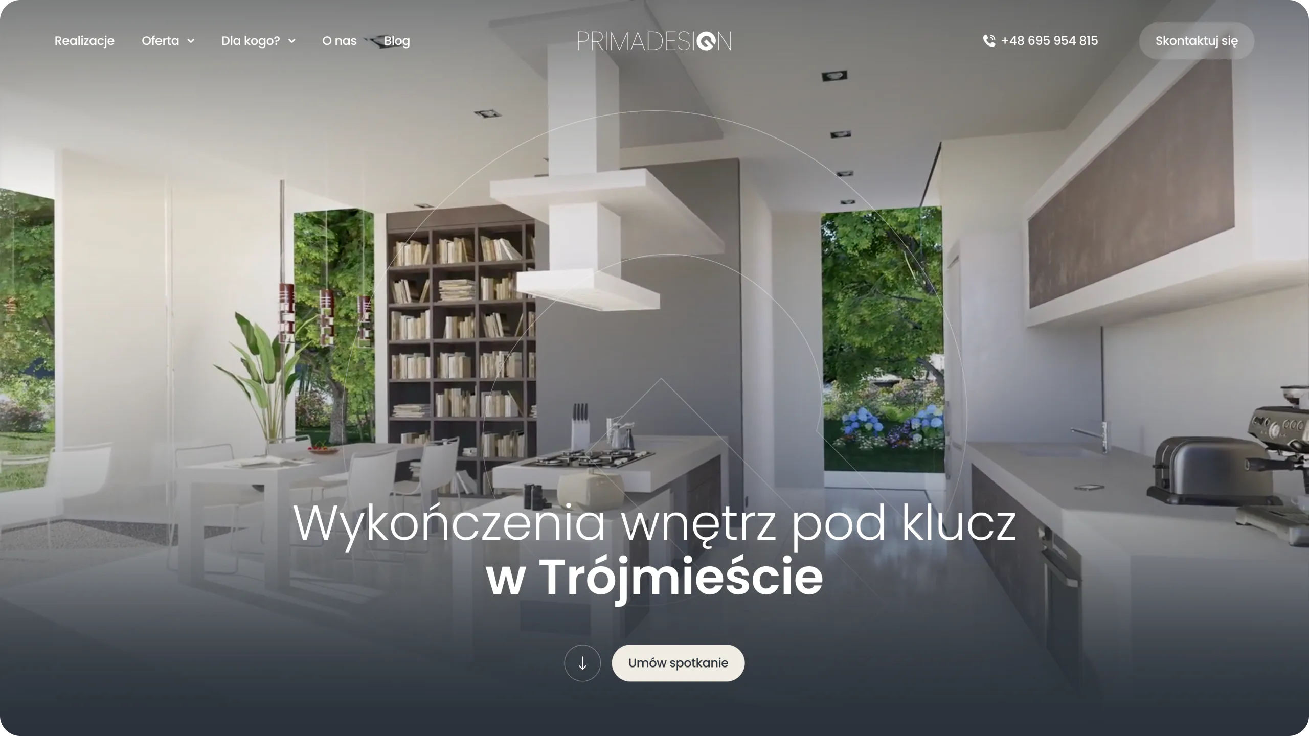 An elegant portfolio for a Tri-City interior design studio — website view 1