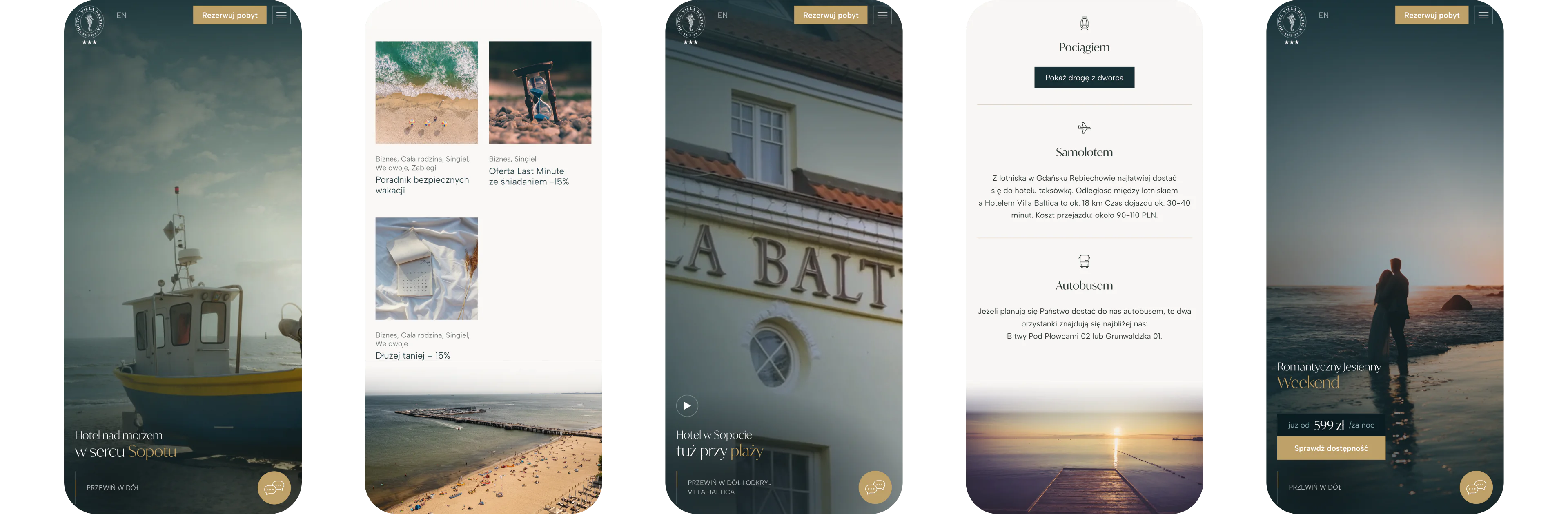 Websites for seaside accommodation — website view 1