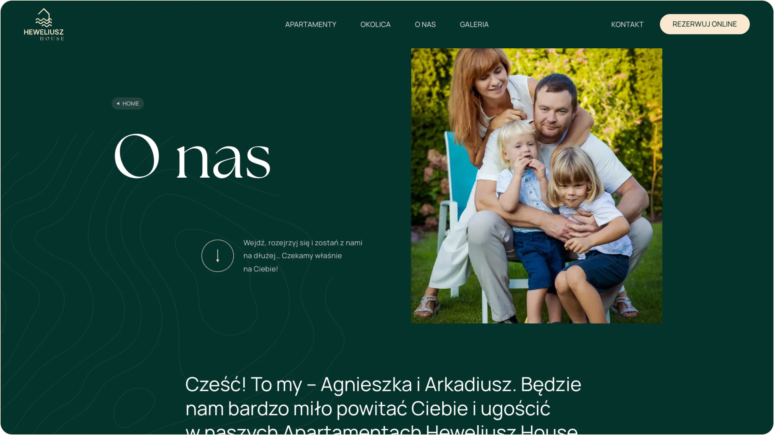 An inviting website for seaside apartments — website view 1