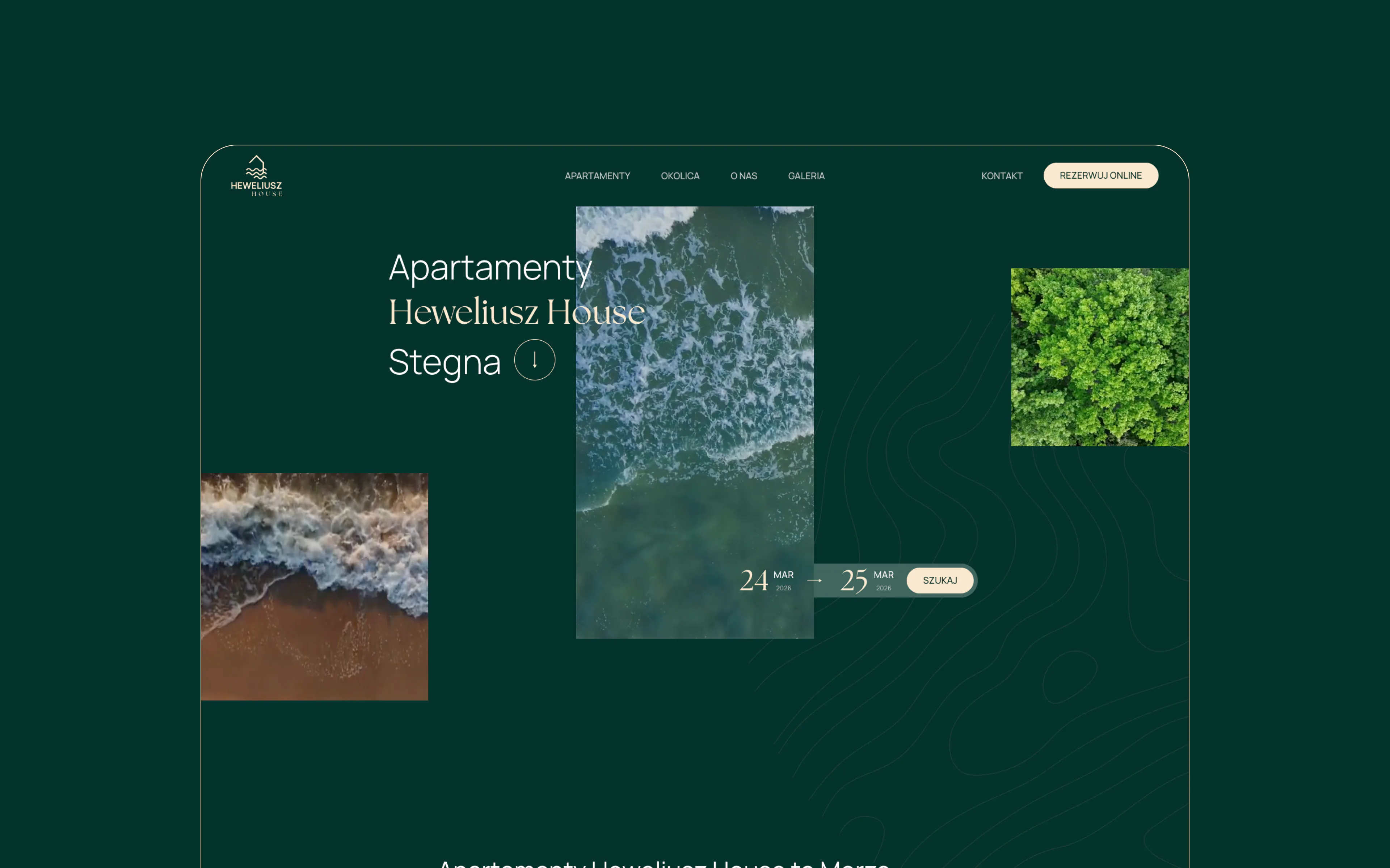 An inviting website for seaside apartments — website view 1
