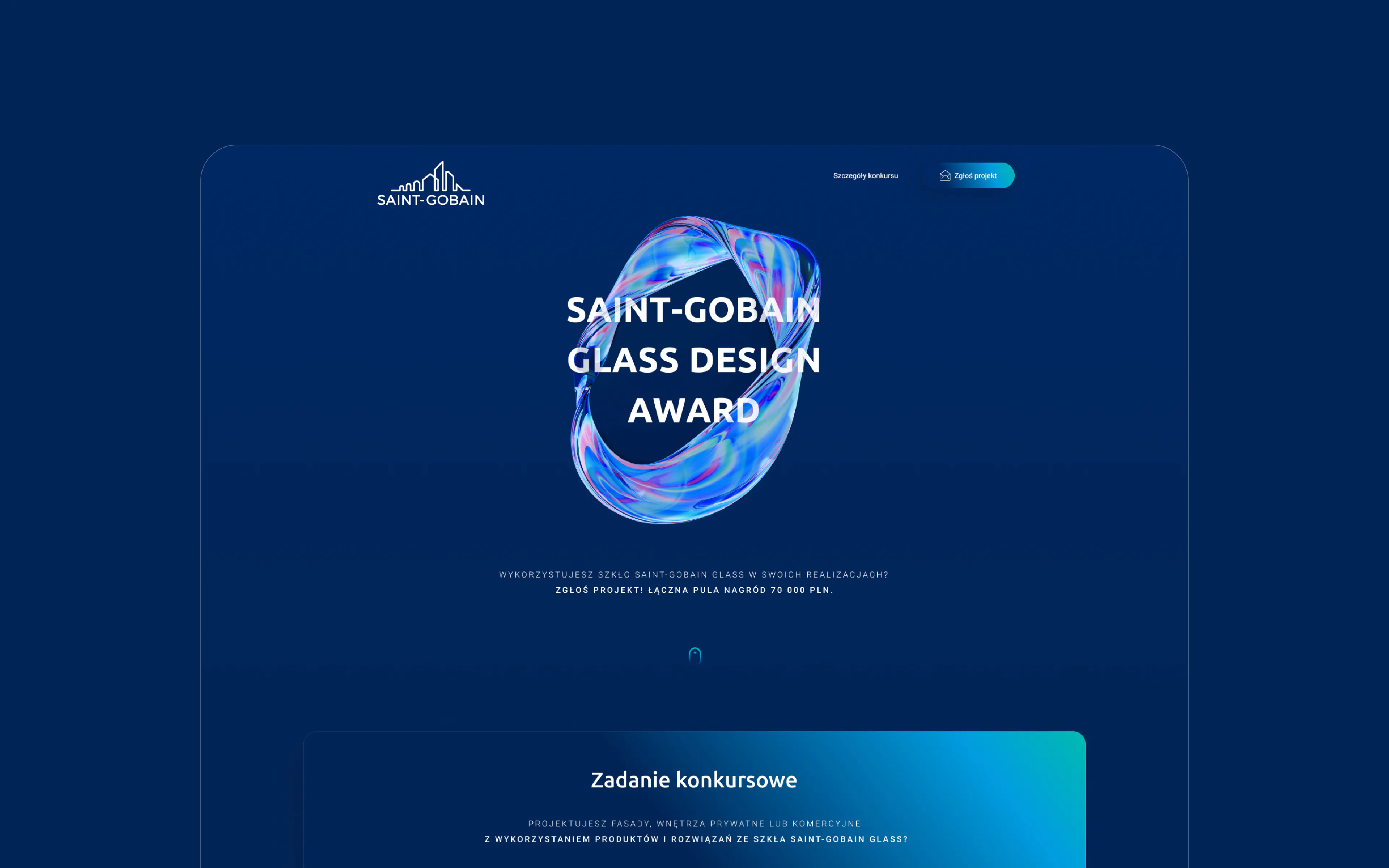An entry platform for the Saint-Gobain Poland competition — website view 1