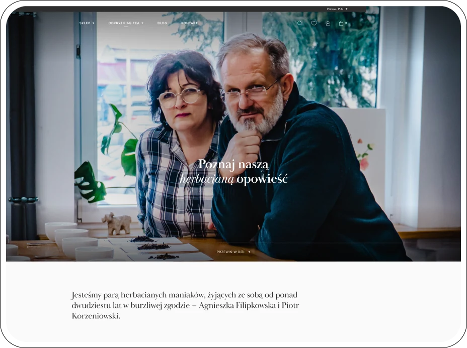 Herbaciano-kawowy e-commerce — widok strony 1