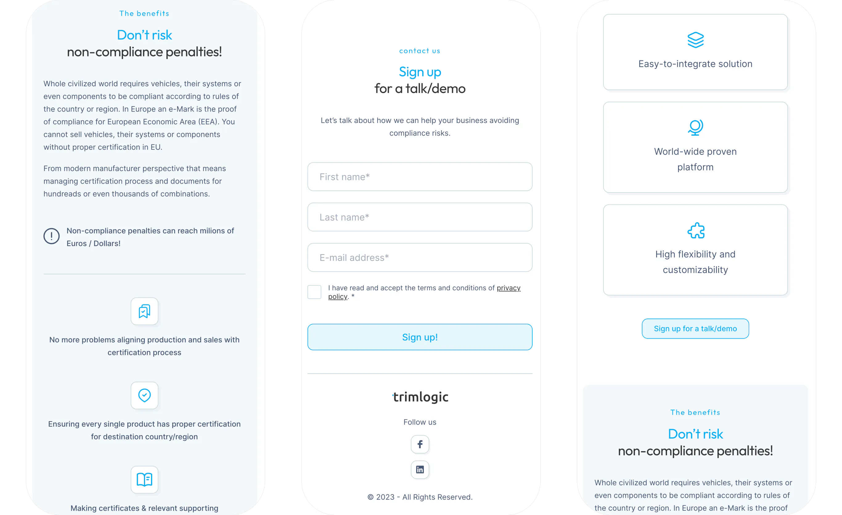 A series of landing pages for a software distributor — website view 1