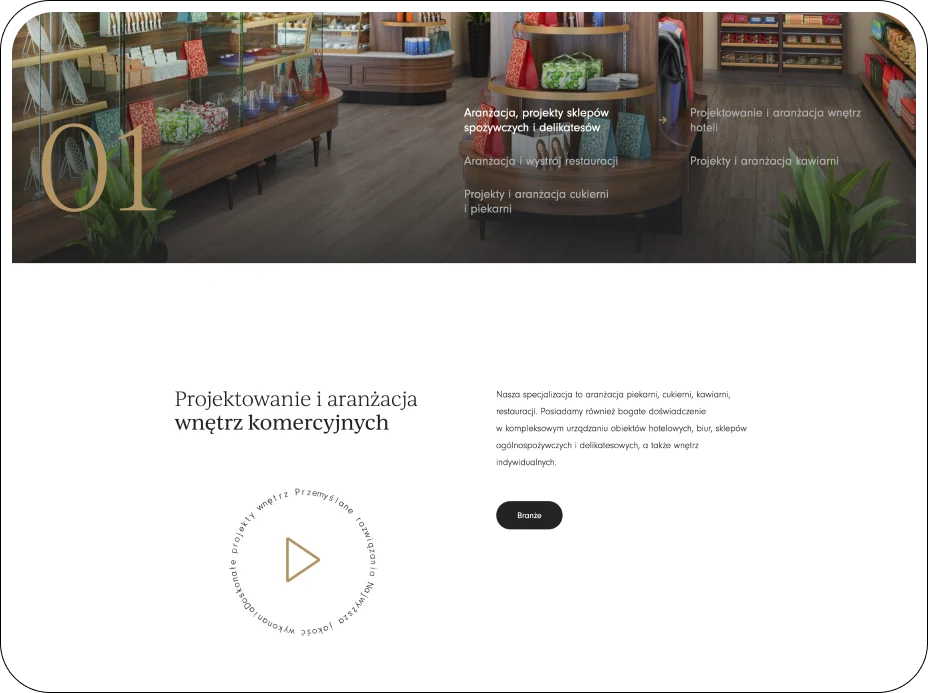 A website for an interior design studio — website view 1