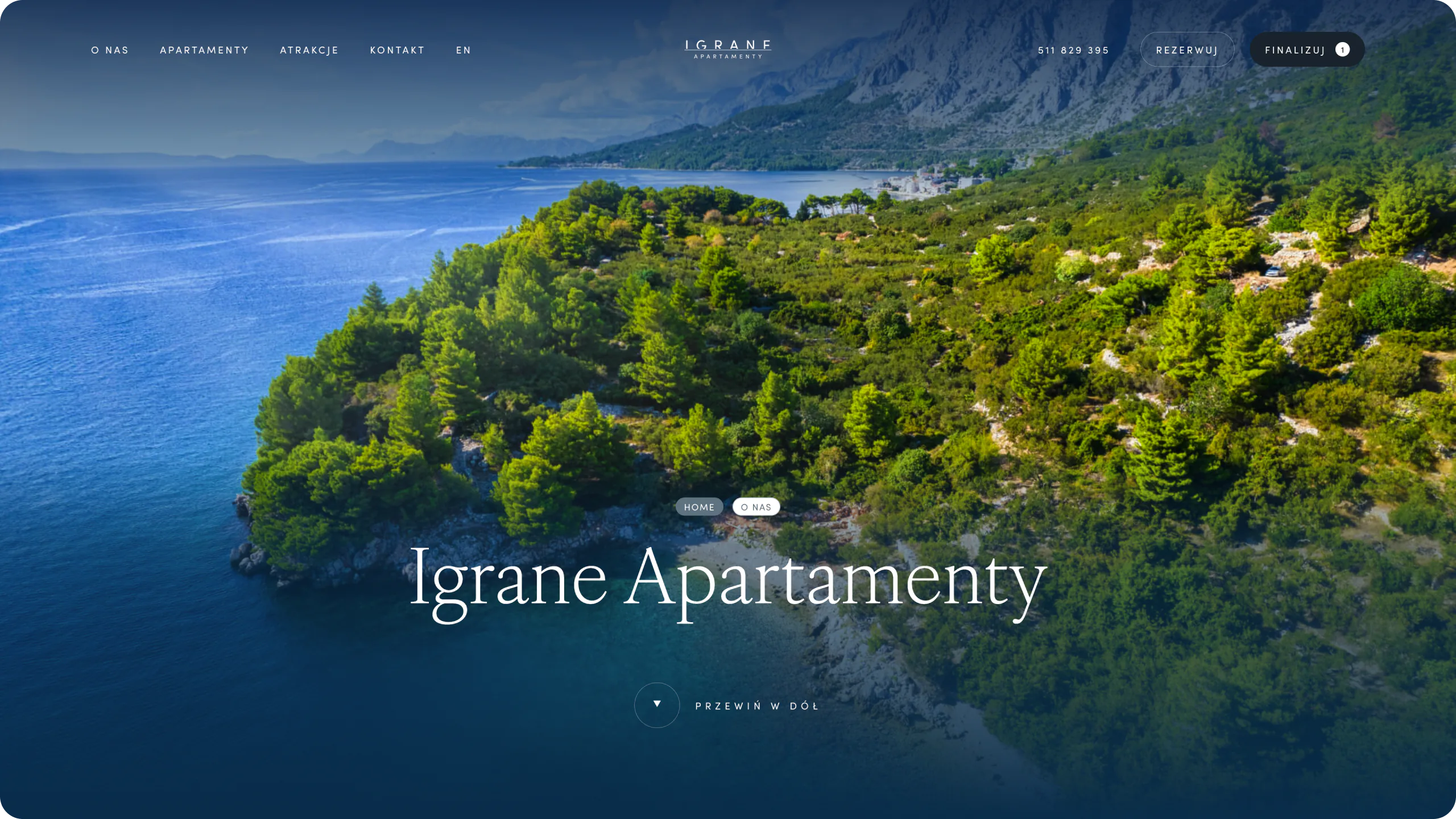 An apartment booking website for a property in Croatia — website view 3