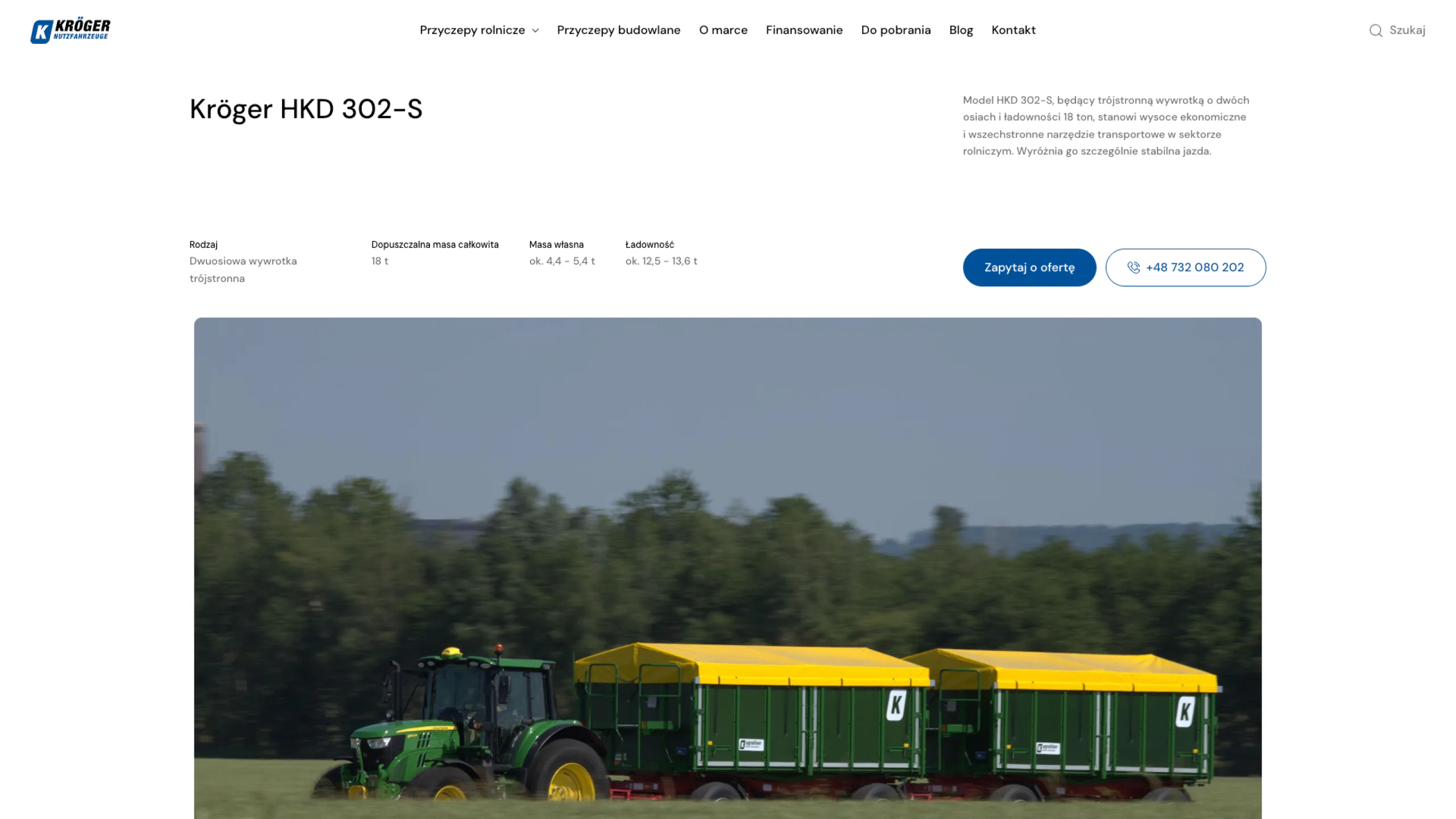 A product catalogue for a German trailer and tipper manufacturer — website view 1