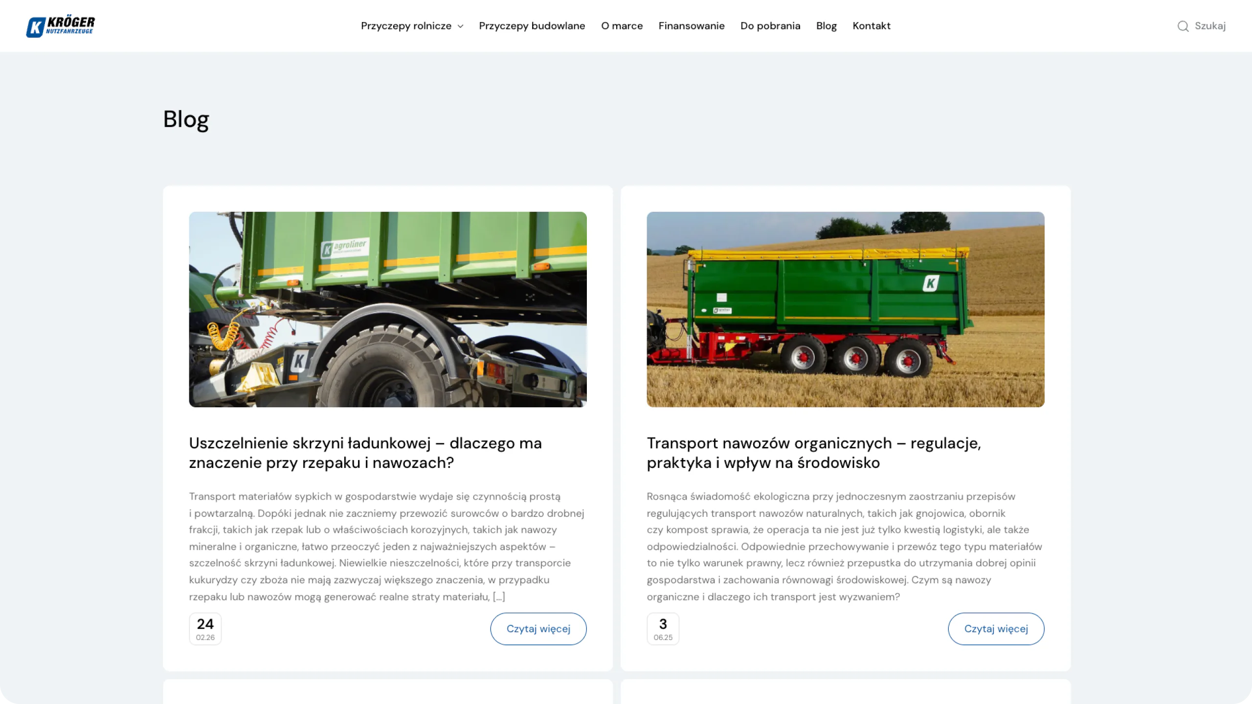 A product catalogue for a German trailer and tipper manufacturer — website view 3