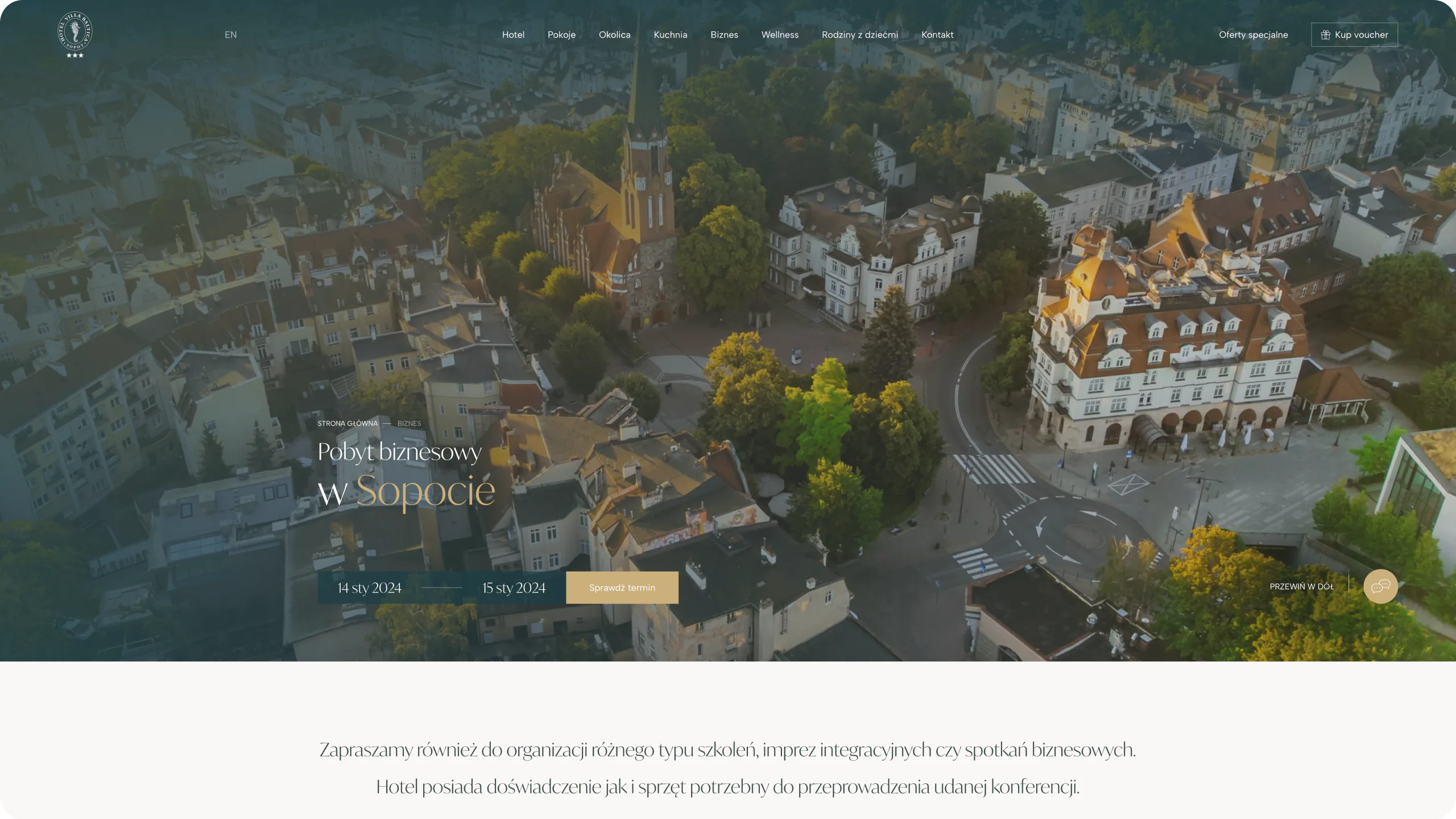 Websites for seaside accommodation — website view 1