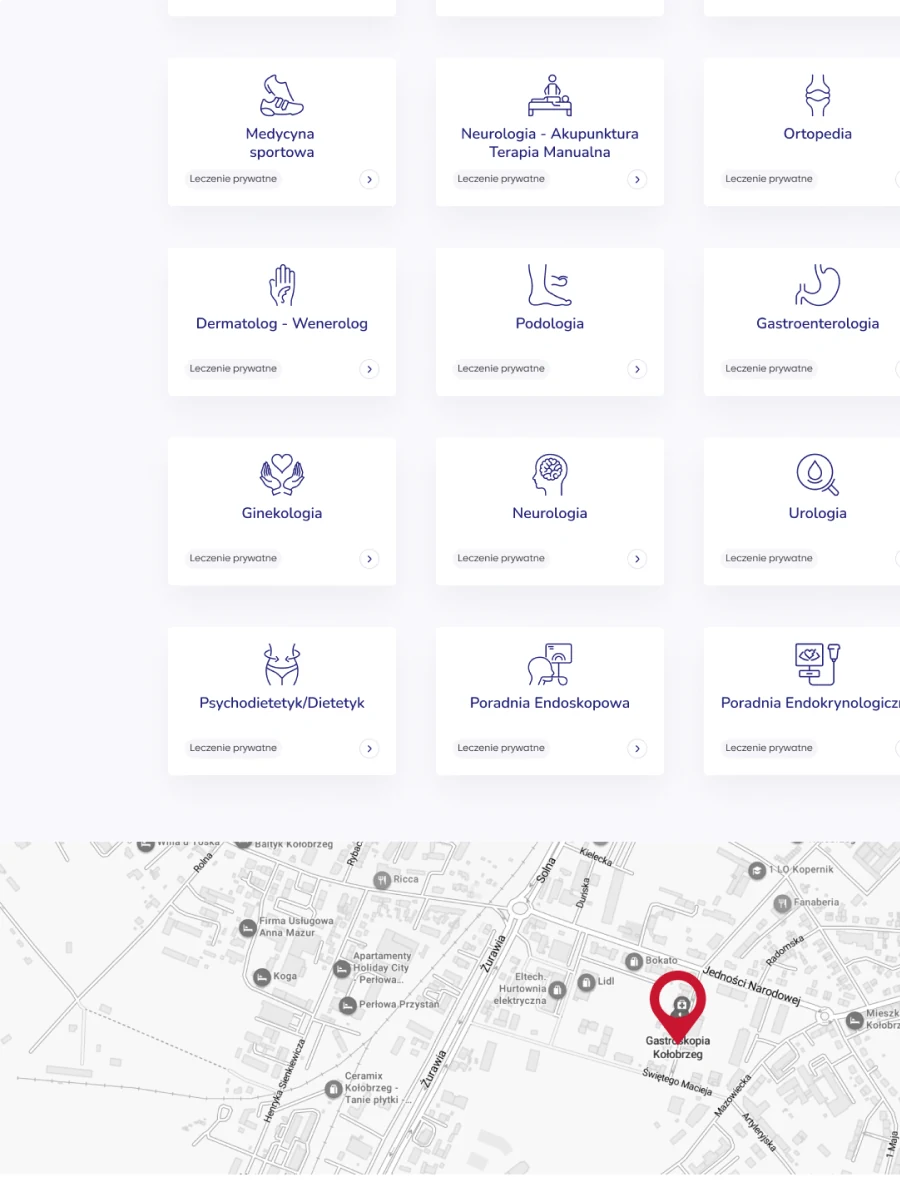 A comprehensive website for a medical clinic — website view 2