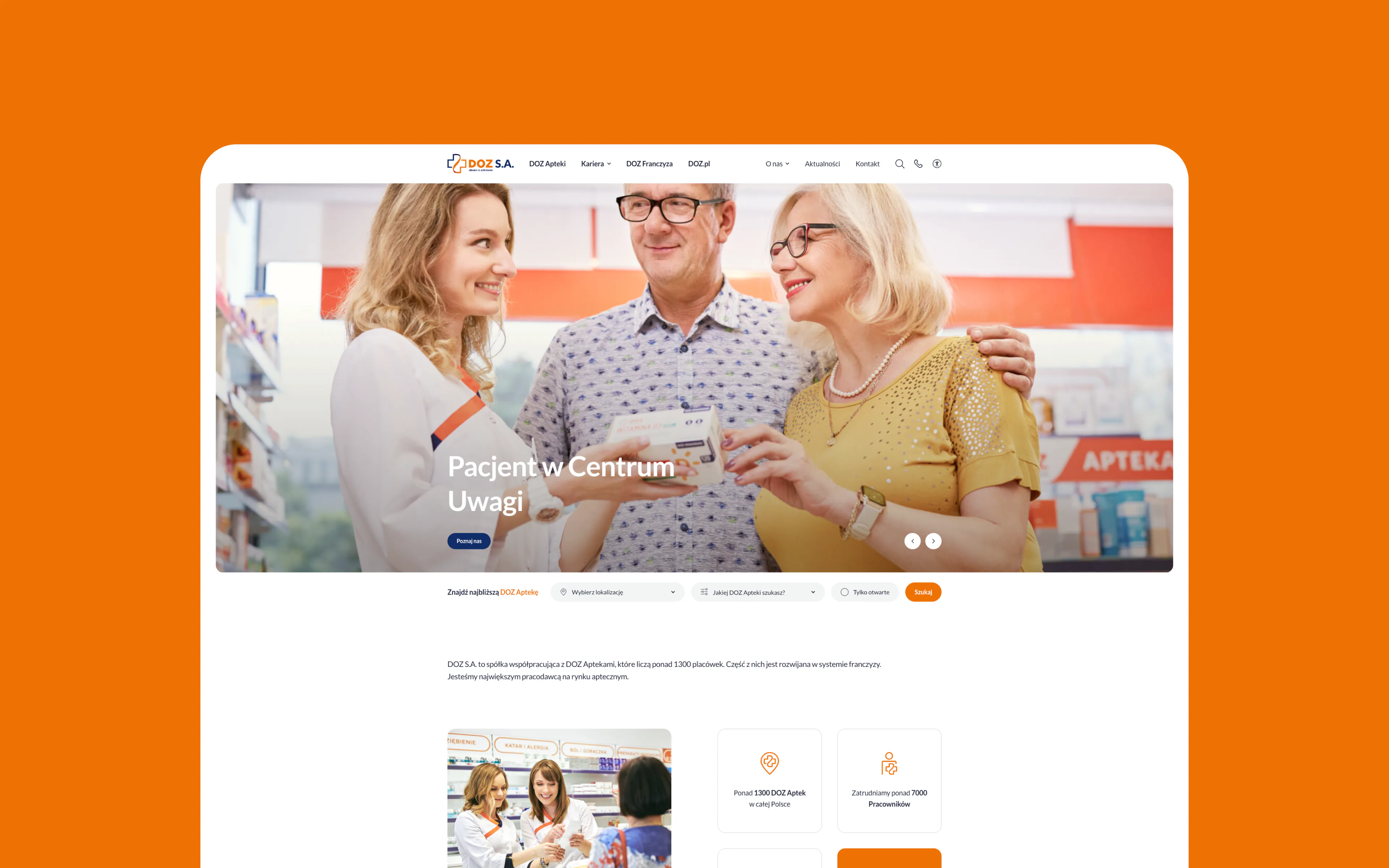 A corporate portal for a pharmacy market leader — website view 1