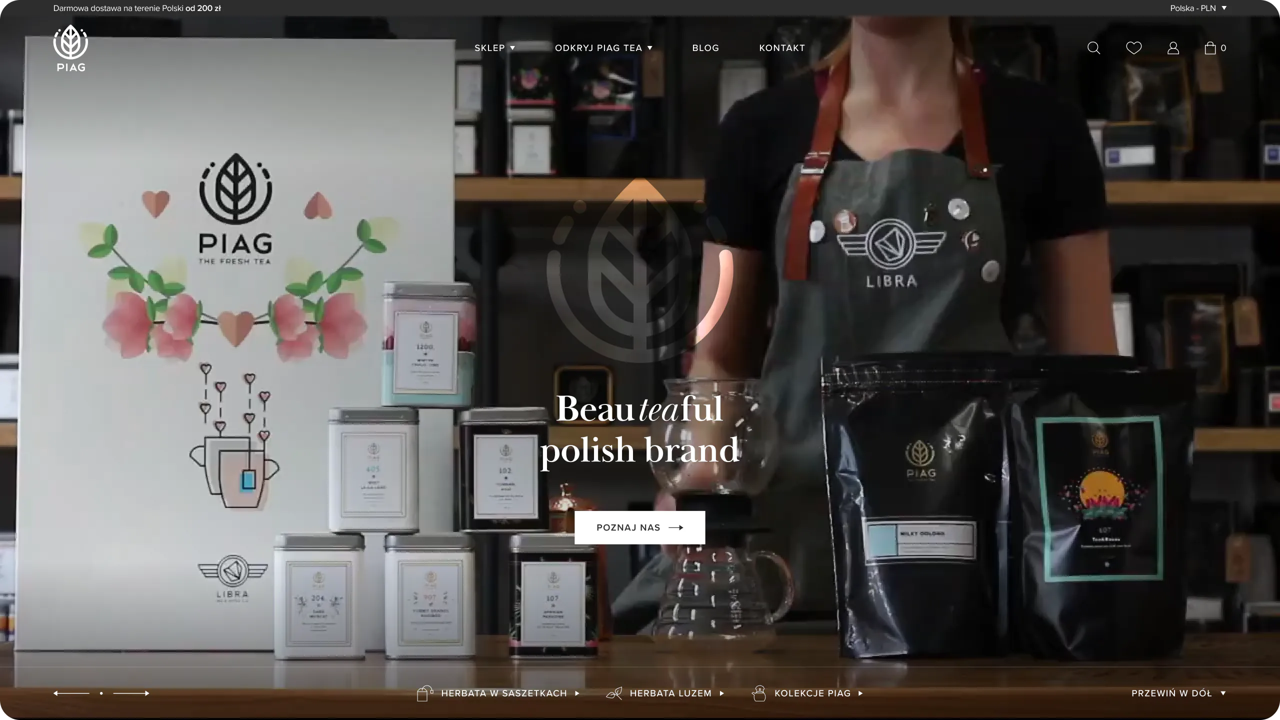 Herbaciano-kawowy e-commerce — widok strony 1 — website view 3