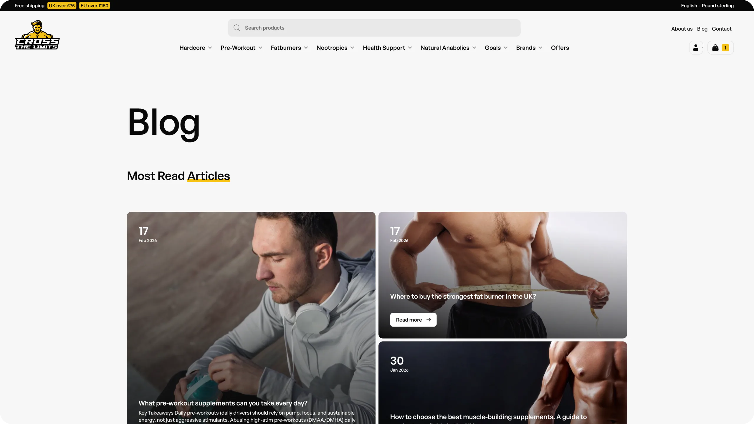 A dynamic e-commerce platform for a UK supplements distributor — website view 5