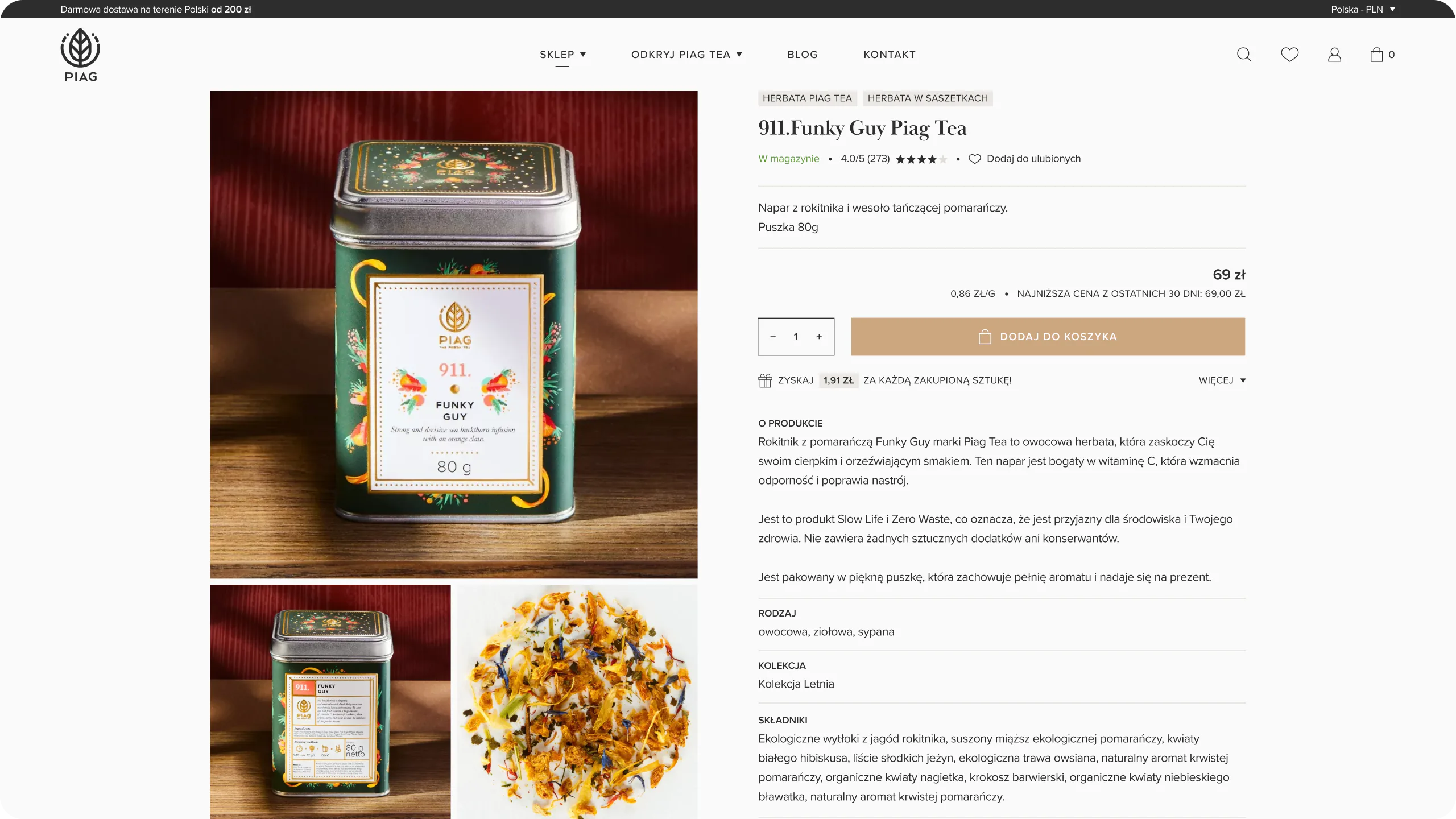 Herbaciano-kawowy e-commerce — widok strony 1 — website view 4