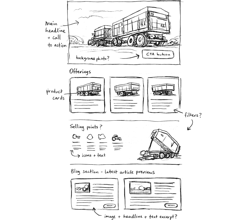 A product catalogue for a German trailer and tipper manufacturer — website view 2