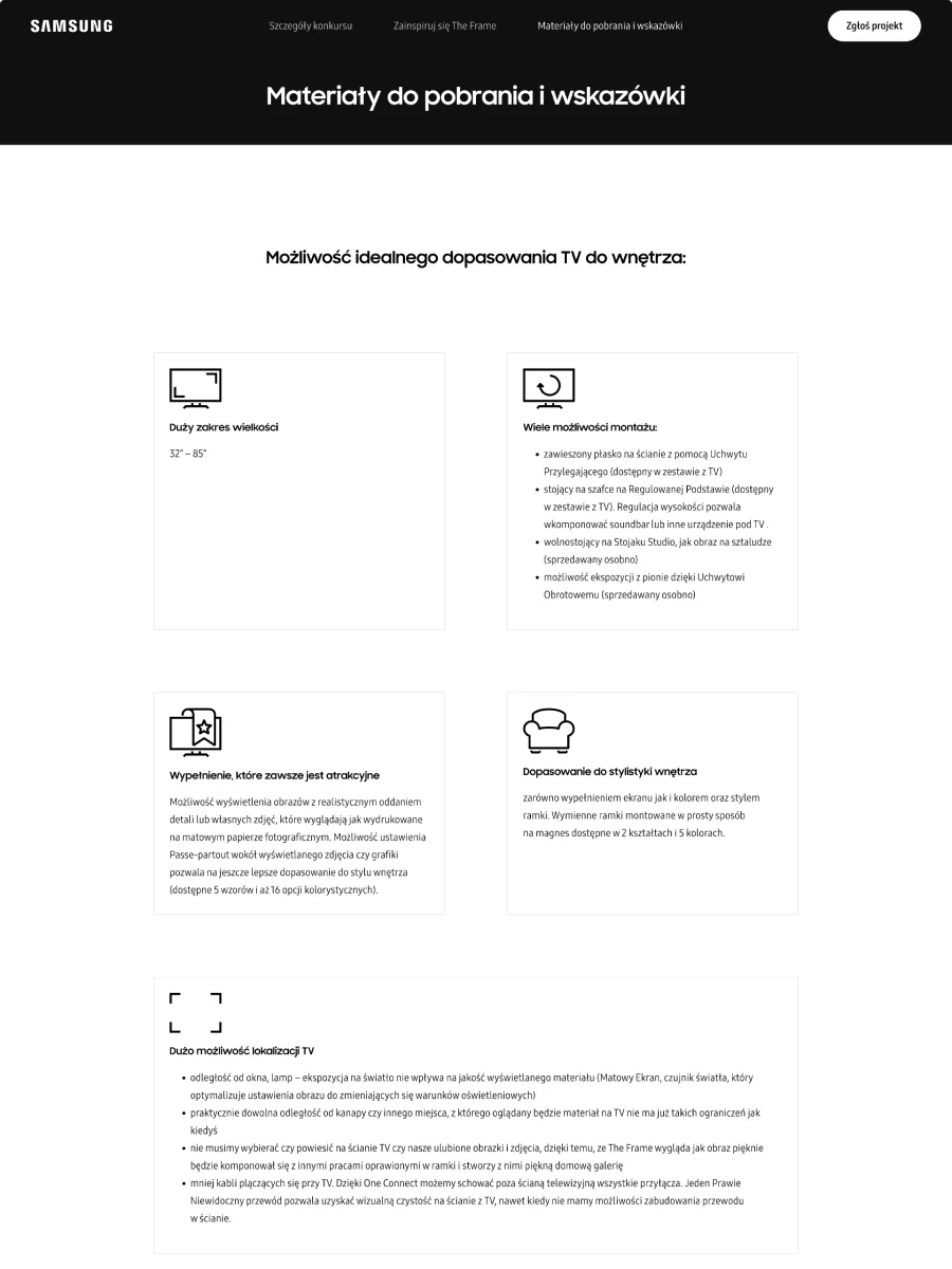 A landing page for a design competition — website view 2