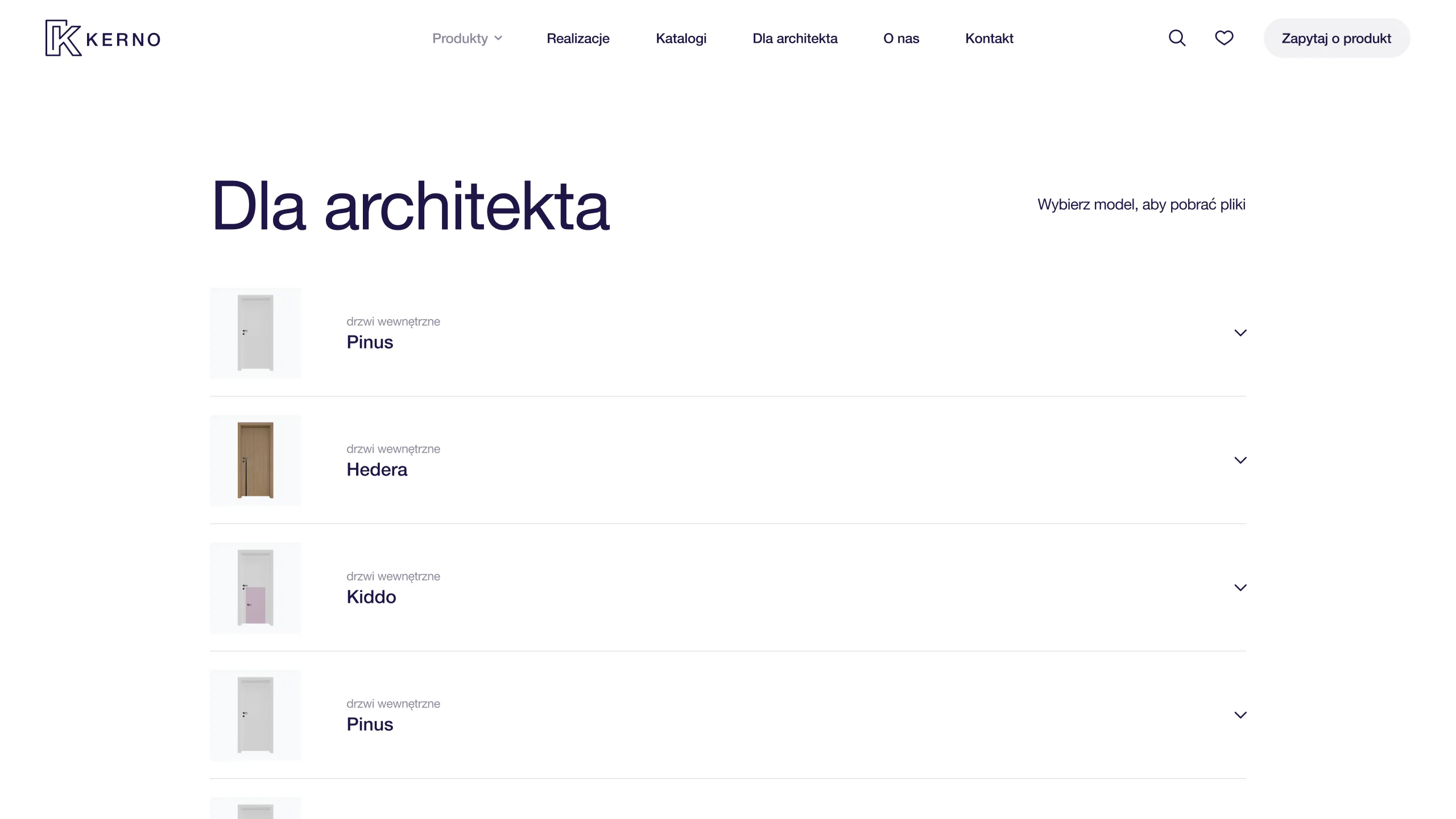 A digital showroom for an artisan joinery studio — website view 3