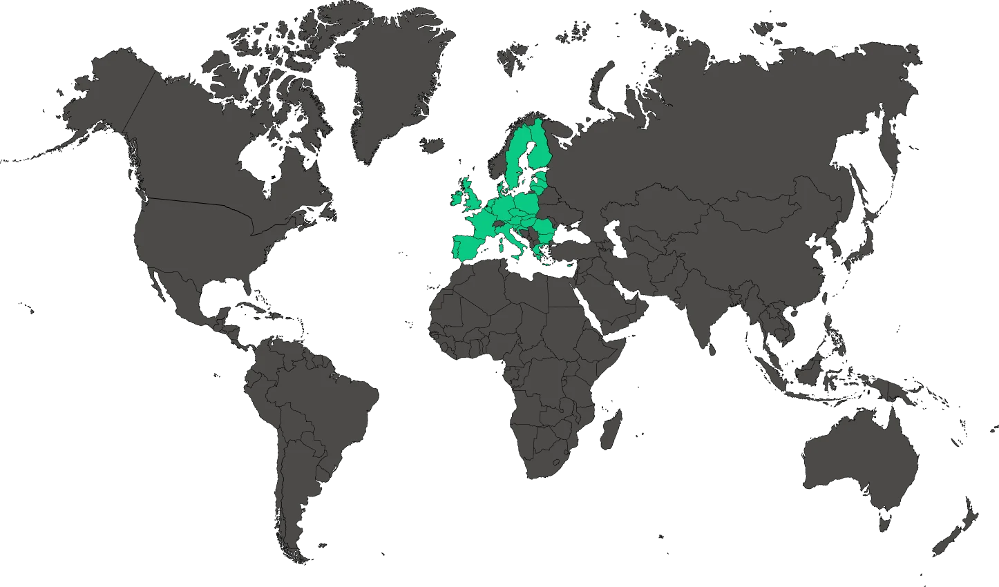 World map with the European Union highlighted